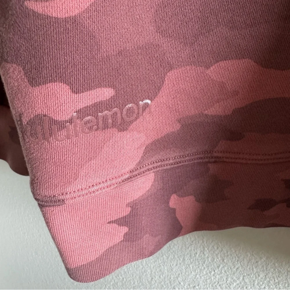 Lululemon Athletica Perfectly Oversized Crew Pink Camo Sweatshirt size 6